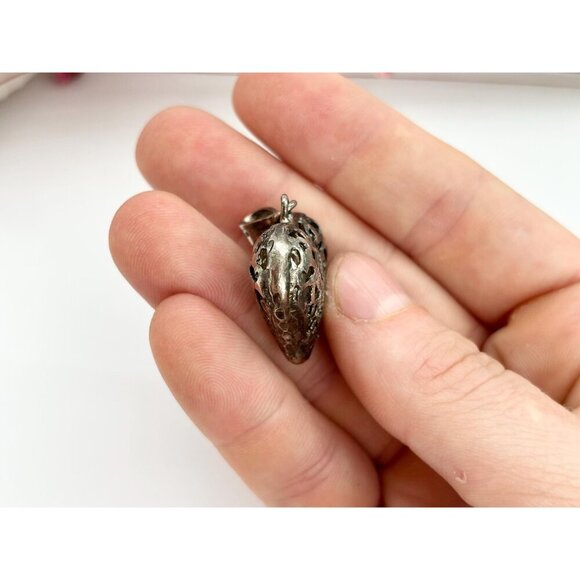 Sterling Silver 3D Cutout FIligree Vintage Heart Shaped Large Pendant | Charm - Picture 7 of 10